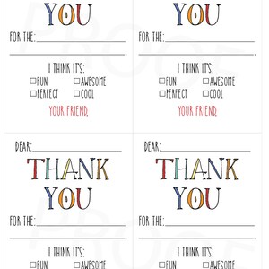 Printable Thank You Cards Fill in the Blank Circus Colorway image 2