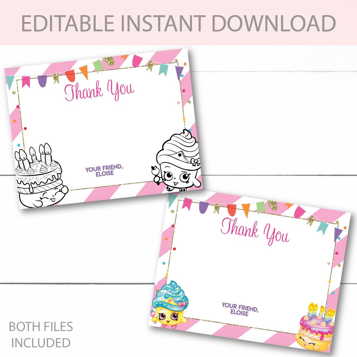 Instant Download Editable Shopkins and Shoppies Birthday - Etsy