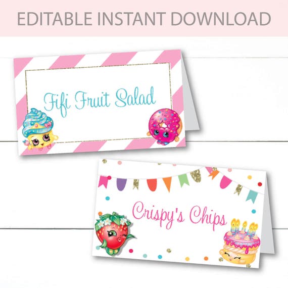 Instant Download - Editable Custom Colorful Shopkins Birthday Party ...