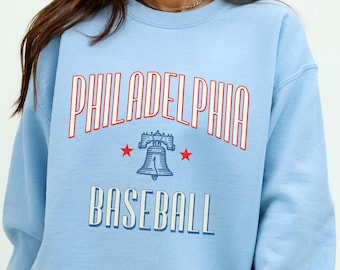 Philadelphia Baseball Sweatshirt| Cozy Phillies Fans Gift, Distressed Phillies Shirt, Vintage Baseball Shirt, Red October, We Wear Red