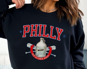 Philly Wooder Jug, Red October Sweatshirt, Phillies Sweatshirt, Philly Sweatshirt, Vintage Baseball Tee, Philly Sports Tee, Phillies Gift