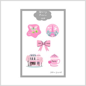Pegatinas de París primaveral, pegatinas de buen rollo, pegatinas de vinilo, pegatinas para portátil, tendencia de TikTok, pegatinas modernas, mejores amigos, regalo, pegatinas para diario