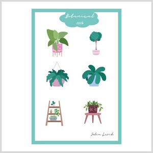 Botanische stickers, Cool Vibe-sticker, vinylsticker, laptopsticker, TikTok trending, moderne stickers, bff, heden, dagboekstickers