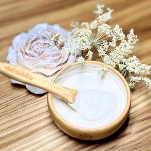 Máscara facial de argila de caulim para pele sensível – Limpador suave de poros com aveia e baunilha – Pó para máscara facial natural