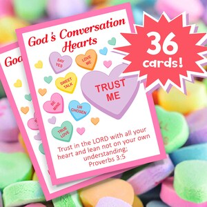 Konversationsherzen Valentinstagskarten - Bibel Vers Valentinstagskarten - Schrift Valentinskarten - Kinderbibelstudienkarten