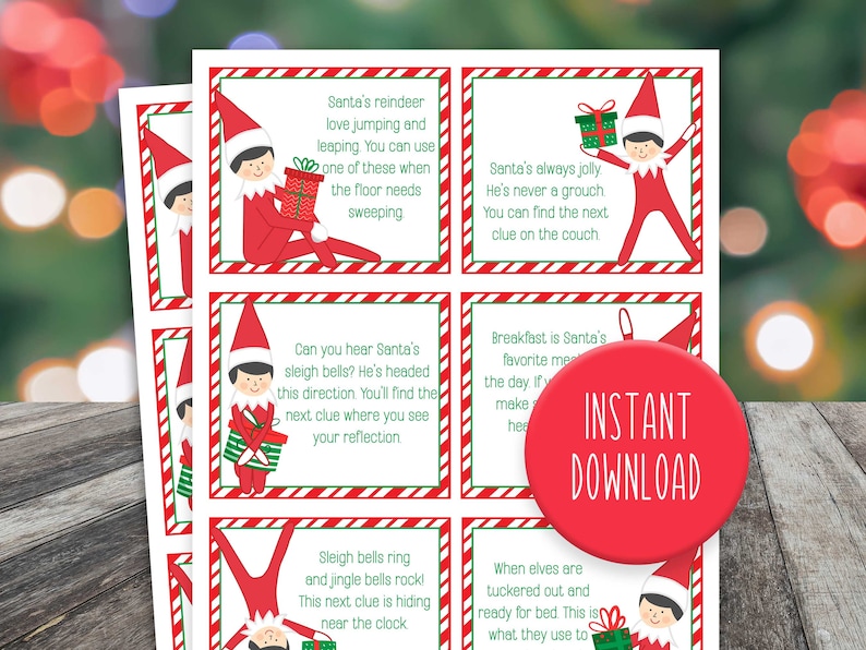 Christmas Treasure Hunt - Elf Treasure Hunt - Elf Scavenger Hunt ...