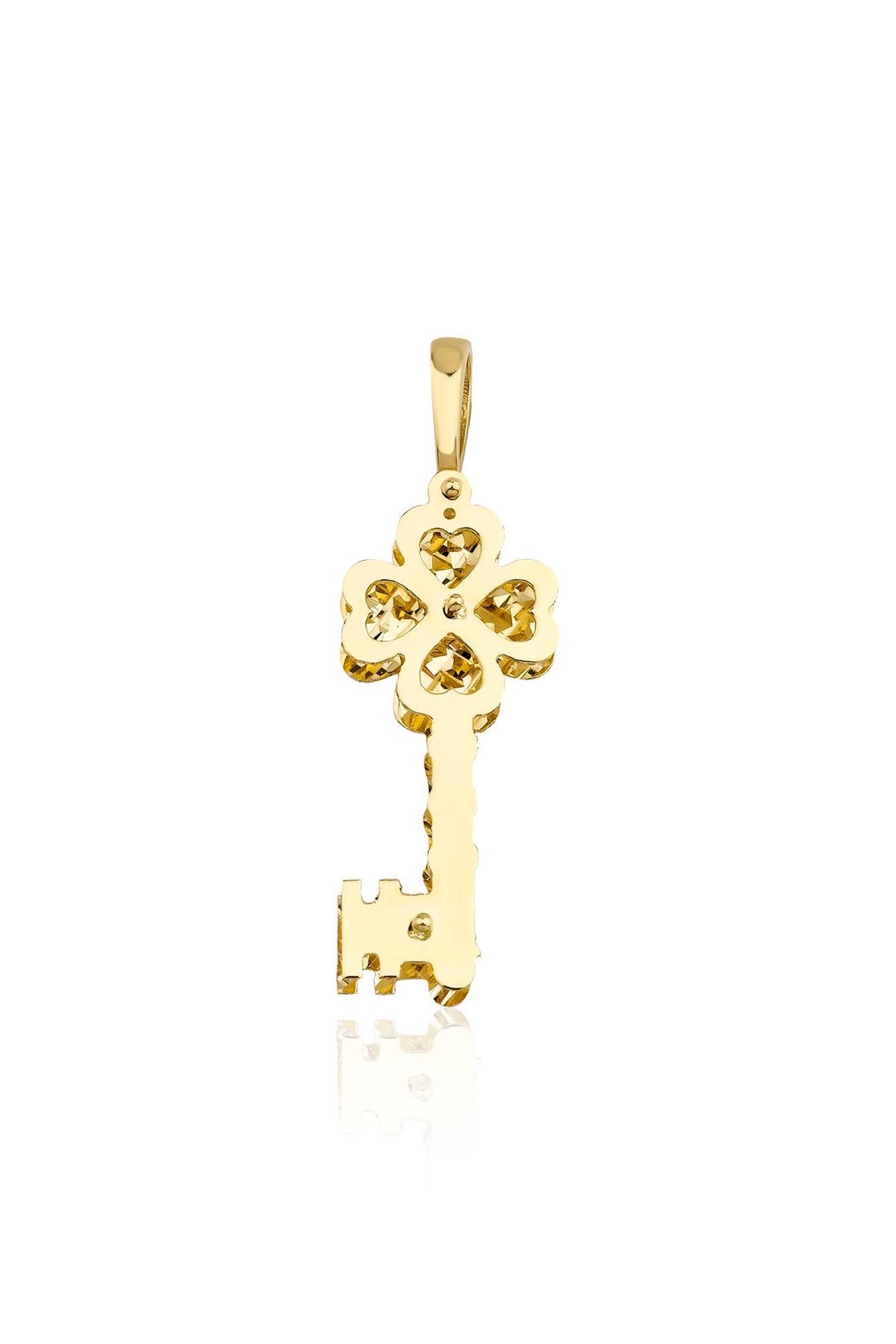 14K Solid Gold Key Pendant for Women - Etsy
