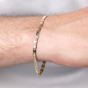 14K Gold Valentino Chain Men'sBracelet image 3
