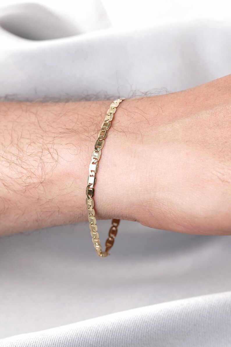 14K Gold Valentino Chain Men'sBracelet image 3