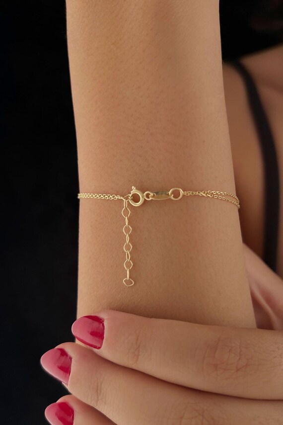 14K Gold Pink Enamel Butterfly Bracelet Israel