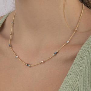 14K Gold Roller Evil Eye Necklace