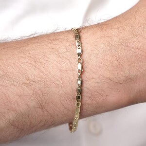 14K Gold Valentino Chain Men'sBracelet image 5