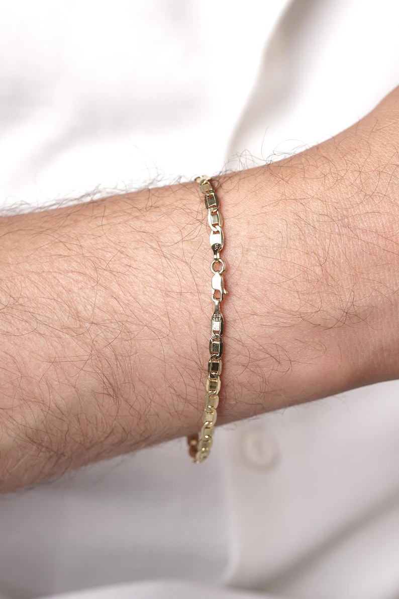 14K Gold Valentino Chain Men'sBracelet image 5