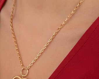 14K Solid Gold Bella Mega Heart Necklace