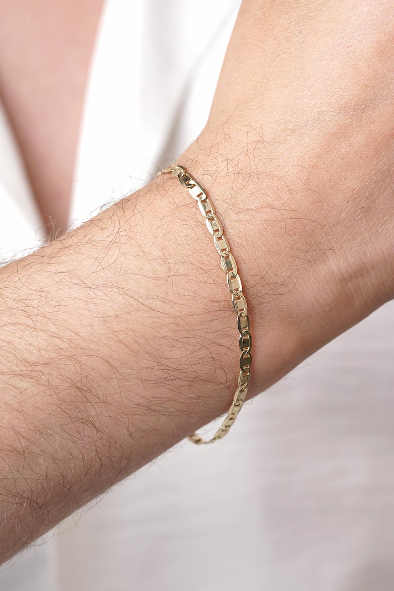 14K Gold Valentino Chain Men'sBracelet image 2