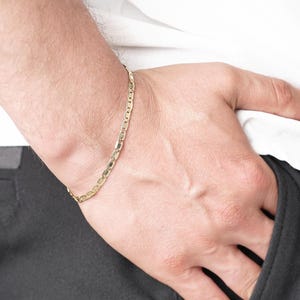 14K Gold Valentino Chain Men'sBracelet image 1