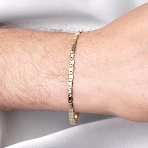 14K Gold Valentino Chain Men'sBracelet image 4