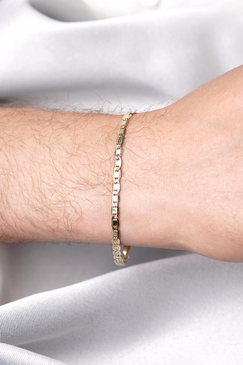14K Gold Valentino Chain Men'sBracelet image 4