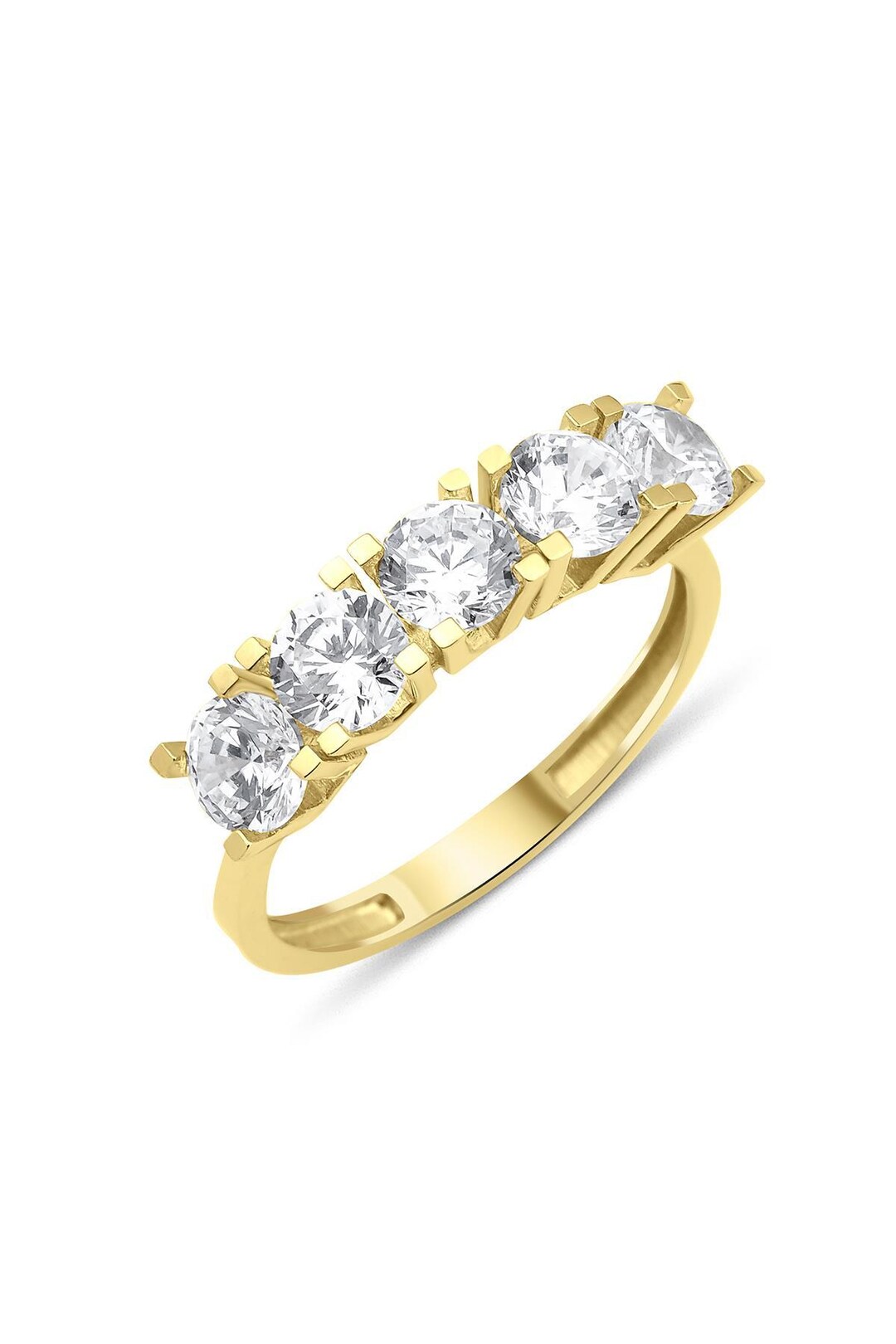 14K Gold Five Stone Ring - Etsy