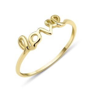 14K Solid Gold Liebesbrief Ring für Frauen