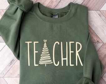 Christmas Tree Teacher Sweatshirt, Teacher Christmas Shirt, Winter Teacher Shirt, Holiday Teacher Sweater, Christmas Gift