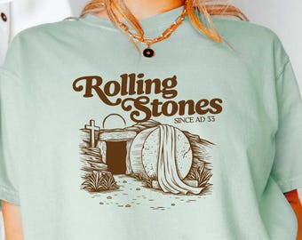 Rolling Stones Shirt, Trendy Easter Clothing, Jesus Christ T-Shirt, Gift For Christian, Faith-Based Graphic Tee,Easter Gift,faith Sweatshirt