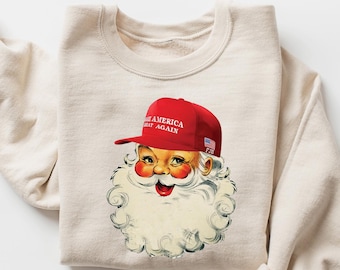 Trump Santa Christmas Sweatshirt, Christmas Donald Trump Shirt, Family Christmas Shirt, Christmas Republican Shirt, Christmas Party Shirt