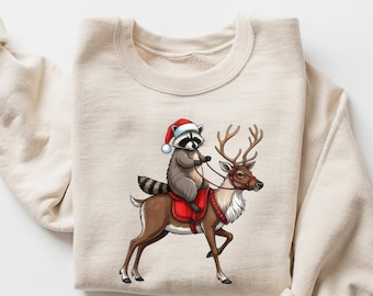 Christmas Raccoon Shirt, Feral Raccoon Christmas Shirt, Funny Raccoon Shirt, Christmas Meme Shirt, Funny Christmas Shirt, Retro Raccoon
