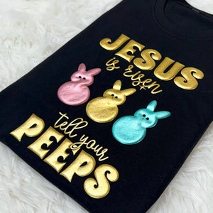 Christian Jesus Is Risen Puff Shirt, Trendy Easter Puff Sweatshirt, Embossed Easter Shirts, Jesus Puff Shirt, Glitter Sweatshirt, 3D Shirts