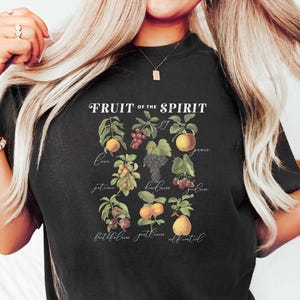 Fruit of the Spirit Christian Tshirt, Aesthetic Bible Verse Tshirt, Still Life Fruit Art, Trendy Art Shirt Women&#39;s Faith Apparel