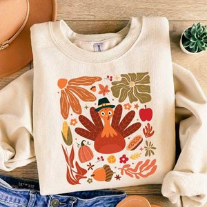 Thanksgiving Turkey Sweatshirt, Fall Turkey Sweatshirt, Colorful Turkey Sweater, Turkey Day, Thanksgiving Gift, Turkey Lover Shirt