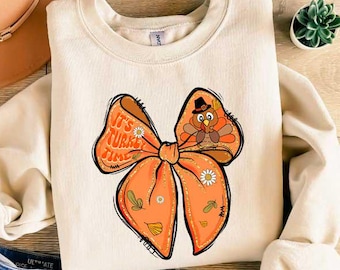 Retro Fall Pumpkin Bow Sweatshirt, Fall Coquette Bow Tee, Autumn Pumpkin Tee, Fall Vibes T-Shirt, Autumn SEason Tee, Thanksgiving Shirt