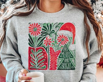 Boho Christmas Tree Sweatshirt, Christmas Shirt, Santa Shirt, Jesus Christ Sweater, Religious Gift, Christmas Gift, Christmas Season