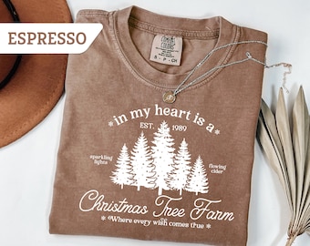 Comfort Colors®In My Heart Is A Christmas Tree Farm Sweatshirt, Cozy Christmas Sweat, Holiday Hoodie, Christmas Gift, Tree Farm Sweat,