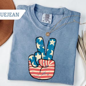Comfort Colors®America Peace Shirt, America Freedom T-Shirt, Patriotic Peace Shirt, American Tee, 4th Of July Gift, Independence Day Shirt