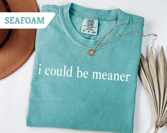 Comfort Colors® I could Be Meaner Shirt, Funny Parent Shirt, Trendy Shirt, Text Design Shirt, Statement Shirt, Confident Shirt