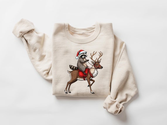 Christmas Raccoon Shirt, Feral Raccoon Christmas Shirt, Funny Raccoon Shirt, Christmas Meme Shirt, Funny Christmas Shirt, Retro Raccoon