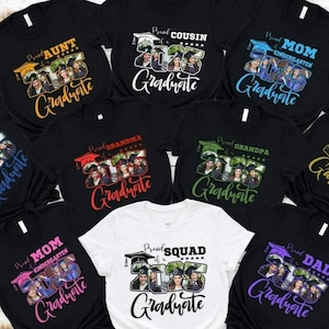 Girls Custom Photo Kindergarten Graduate 2025 Matching Family Shirts, Family Graduation Shirt, High School Grad 2025 Family Tee For Proud
