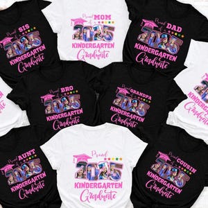 Custom Photo Kindergarten Graduate 2025 Matching Family Shirts, Kids Family Graduation Tee, Proud Grad Family Shirt For Kindergarten Grad
