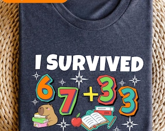 I Survived 100 Days Of School '67 Meme' T-Shirt, Teacher Student Tee