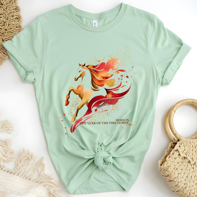 Fire Horse Shirt | Born in the Year of the Fire Horse | 1966 Zodiac Shirt | Chinese Zodiac Horse Tee | Birthday Gift immagine 12