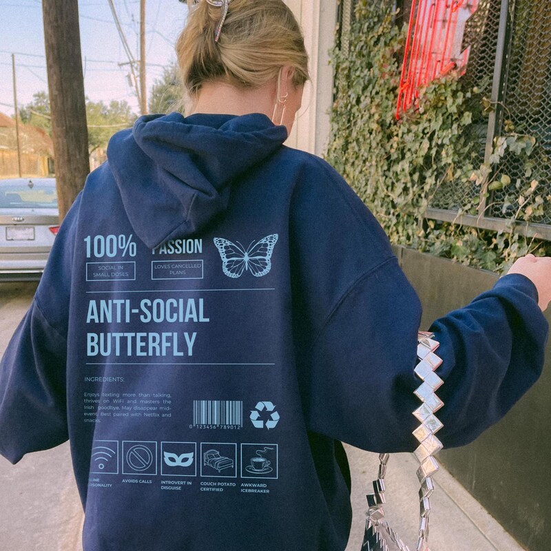 Anti-Social Butterfly Comfort Colors Long Sleeve main image 0