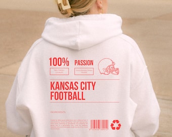 Kansas City Football Hoodie, Cozy Game Day Unisex Sweatshirt