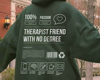 Felpa divertente per terapisti e amici, felpa di supporto emotivo, regalo sarcastico, felpa per la salute mentale, regalo per introversi, felpa oversize unisex