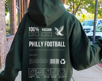 Philadelphia Football Hoodie, Cozy Unisex Game Day Pullover