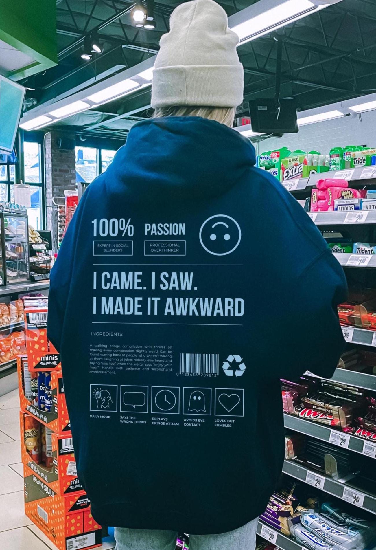 I Came I Saw I Made It Awkward Hoodie, Sarcastic Y2K Pullover - Etsy