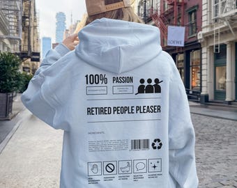 Felpa con cappuccio per pensionati, felpa divertente per la salute mentale, pullover oversize sarcastico per donna, regalo per l'amor proprio, felpa con cappuccio estetica e accogliente