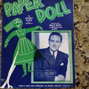 Vintage Paper Doll Guy Lombardo sheet music
