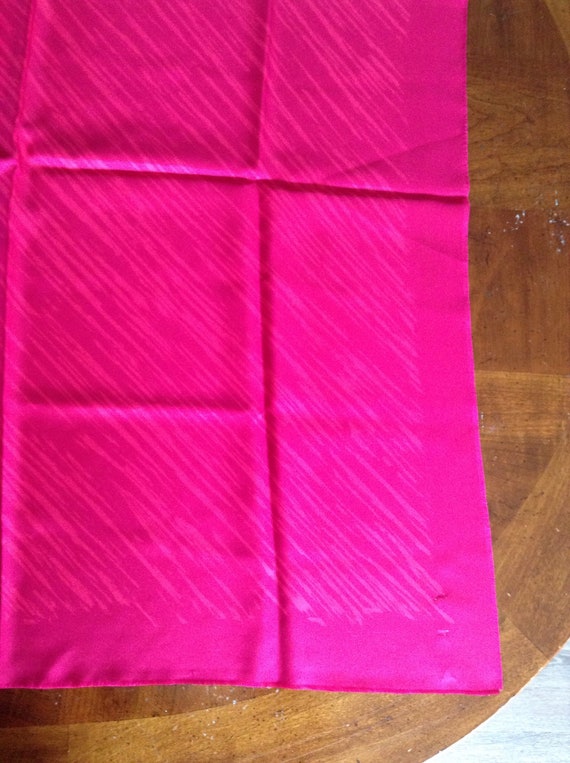 Vintage hot pink Balenciaga silk scarf made in Fr… - image 6
