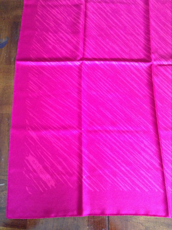 Vintage hot pink Balenciaga silk scarf made in Fr… - image 4